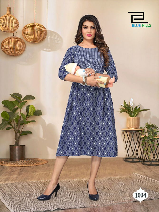 Blue Hills Happiness Feeding Wear Wholesale Designer Kurtis Catalog